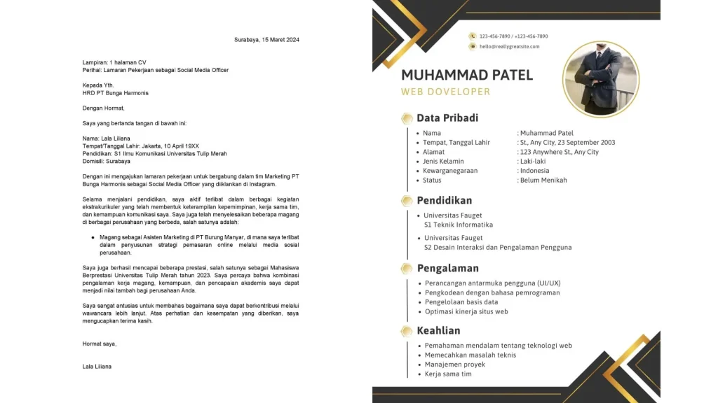 bedanya cv dan surat lamaran illustration