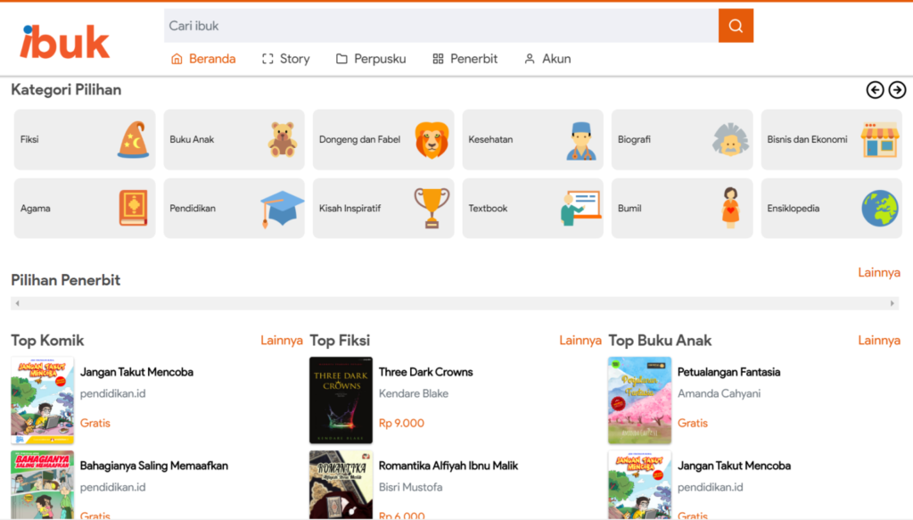 website baca buku gratis indonesia illustration